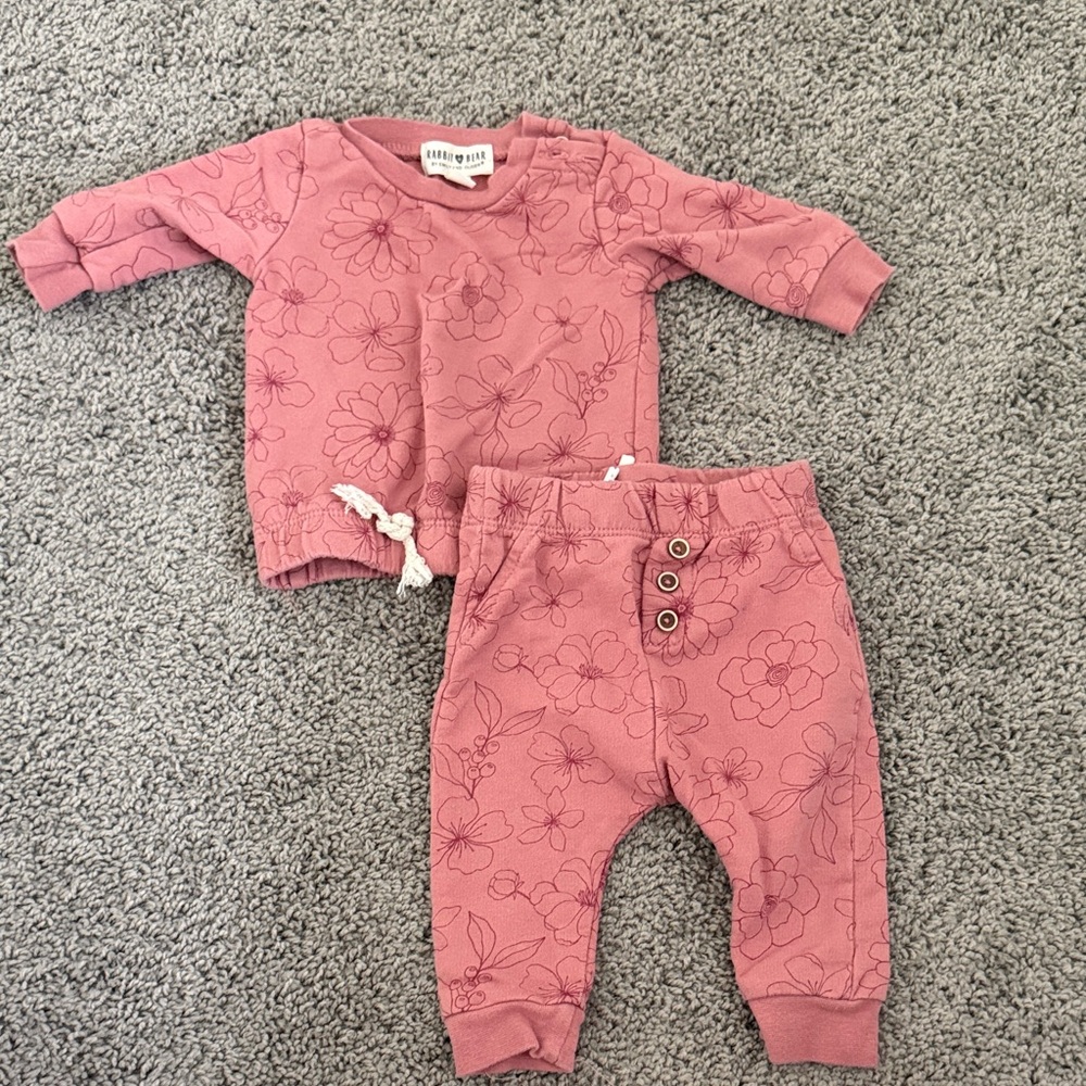 Little Planet Pink Floral Kids Matching Set